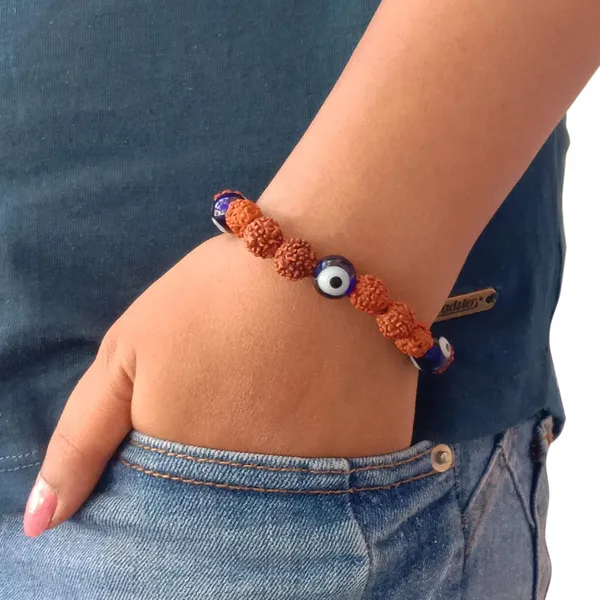 Brown_Rudraksha_With_Evil_Eye_Bracelet_Stretchable_Energized_Band_Gift_For_Special_Ones