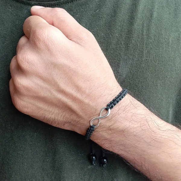 Black_Infinity_Charm_Thread_Bracelet_Adjustable_Wristband_For_Girls,_Men,_Boys_And_Women