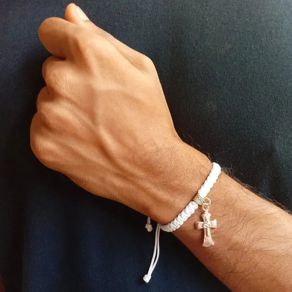 White_Holy_Cross_Adjustable_Handmade_Macrame_Bracelet_For_Men_And_Women