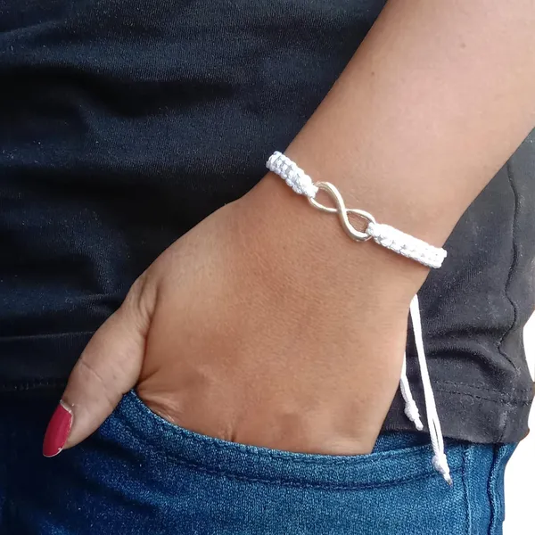 White_Infinity_Charm_Thread_Bracelet_Adjustable_Wristband_For_Girls,_Men,_Boys_And_Women