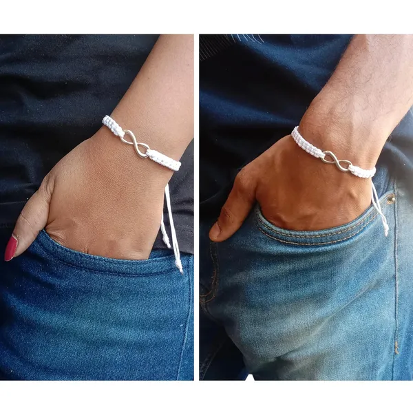 White_Infinity_Charm_Thread_Bracelet_Adjustable_Wristband_For_Girls,_Men,_Boys_And_Women