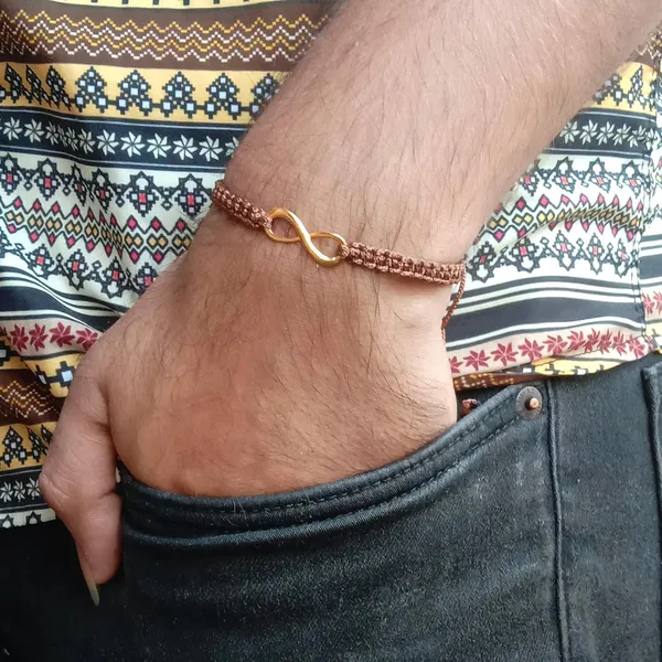 Brown_Infinity_Charm_Thread_Bracelet_Adjustable_Wristband_For_Girls,_Men,_Boys_And_Women