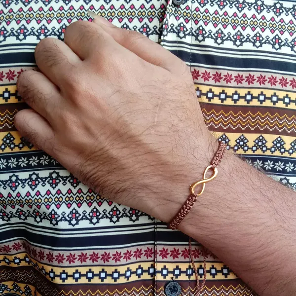 Brown_Infinity_Charm_Thread_Bracelet_Adjustable_Wristband_For_Girls,_Men,_Boys_And_Women