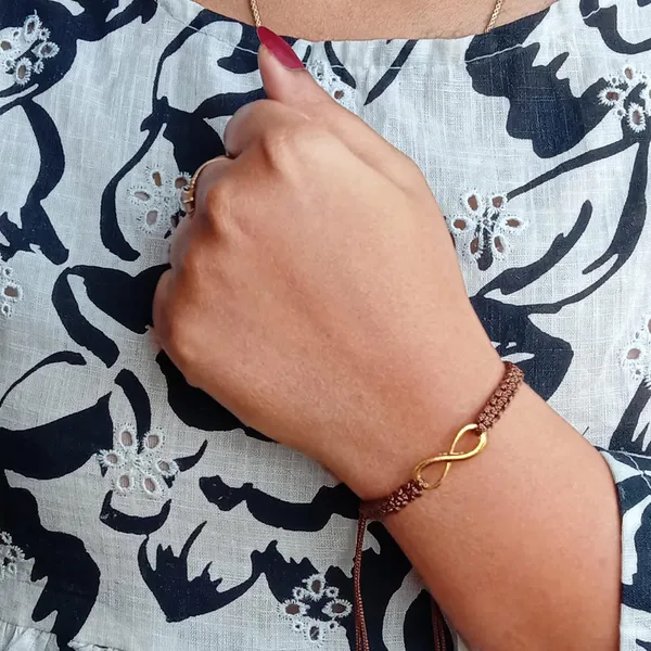Brown_Infinity_Charm_Thread_Bracelet_Adjustable_Wristband_For_Girls,_Men,_Boys_And_Women
