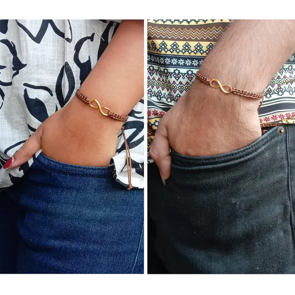 Brown_Infinity_Charm_Thread_Bracelet_Adjustable_Wristband_For_Girls,_Men,_Boys_And_Women