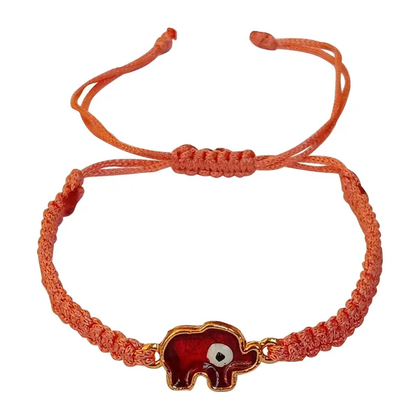 Peach_Elephant_Evil_Eye_Bracelet_Adjustable_Wristband_Handmade_Friendship_Brand_For_Girls,_Men,_Boys_And_Women_Gift