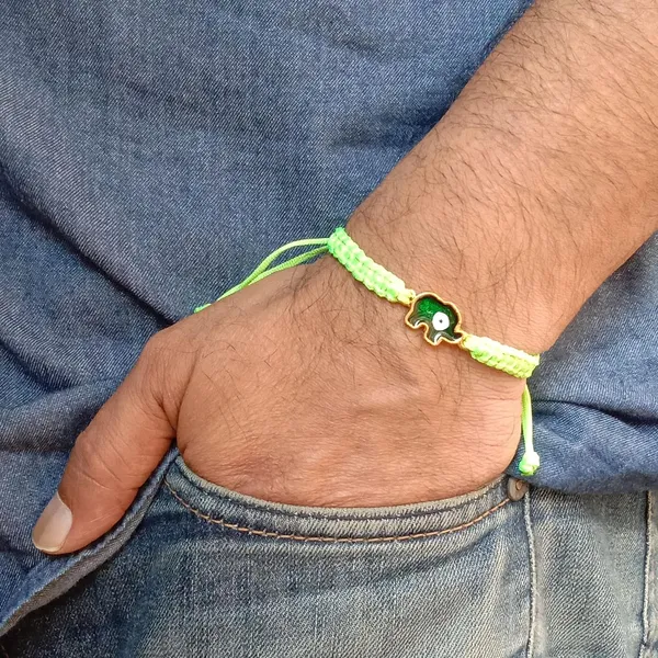 Neon_Green_Elephant_Evil_Eye_Bracelet_Adjustable_Wristband_Handmade_Friendship_Brand_For_Girls,_Men,_Boys_And_Women_Gift