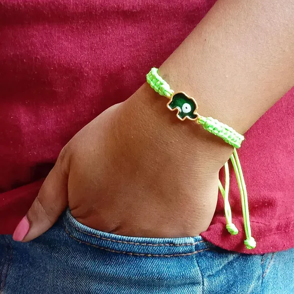 Neon_Green_Elephant_Evil_Eye_Bracelet_Adjustable_Wristband_Handmade_Friendship_Brand_For_Girls,_Men,_Boys_And_Women_Gift