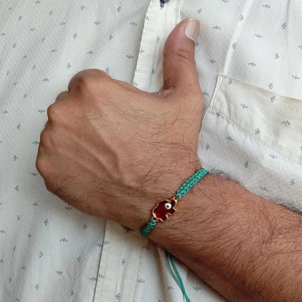 Turquoise_Green_Elephant_Evil_Eye_Bracelet_Adjustable_Wristband_Handmade_Friendship_Brand_For_Girls,_Men,_Boys_And_Women_Gift