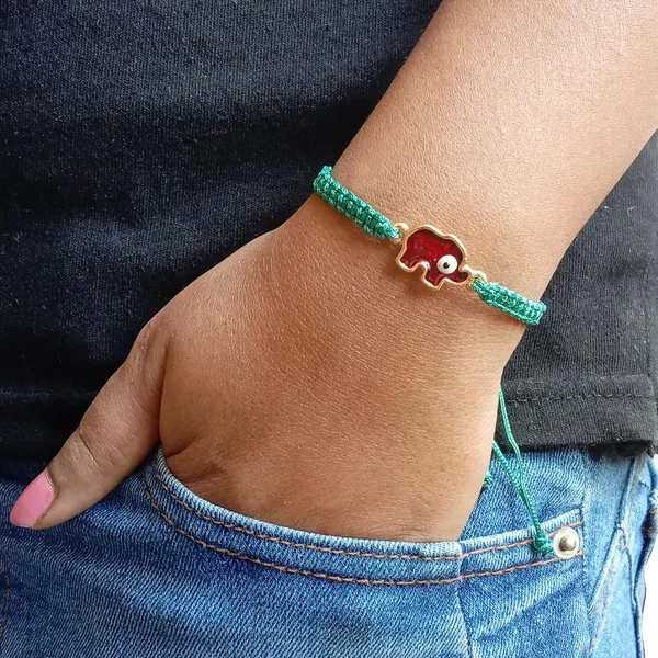 Turquoise_Green_Elephant_Evil_Eye_Bracelet_Adjustable_Wristband_Handmade_Friendship_Brand_For_Girls,_Men,_Boys_And_Women_Gift