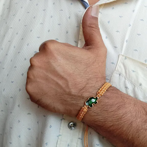 Golden_Brown_Elephant_Evil_Eye_Bracelet_Adjustable_Wristband_Handmade_Friendship_Brand_For_Girls,_Men,_Boys_And_Women_Gift