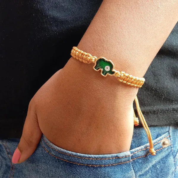 Golden_Brown_Elephant_Evil_Eye_Bracelet_Adjustable_Wristband_Handmade_Friendship_Brand_For_Girls,_Men,_Boys_And_Women_Gift
