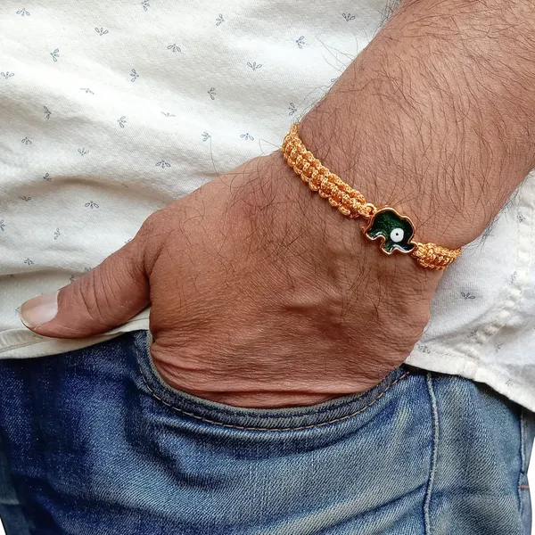 Golden_Brown_Elephant_Evil_Eye_Bracelet_Adjustable_Wristband_Handmade_Friendship_Brand_For_Girls,_Men,_Boys_And_Women_Gift