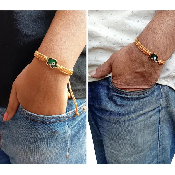 Golden_Brown_Elephant_Evil_Eye_Bracelet_Adjustable_Wristband_Handmade_Friendship_Brand_For_Girls,_Men,_Boys_And_Women_Gift