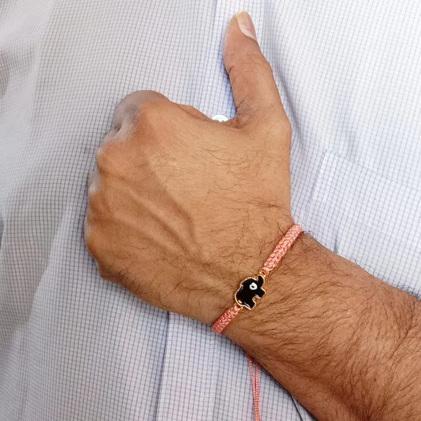 Peach_Elephant_Evil_Eye_Bracelet_Adjustable_Wristband_Handmade_Friendship_Brand_For_Girls,_Men,_Boys_And_Women_Gift