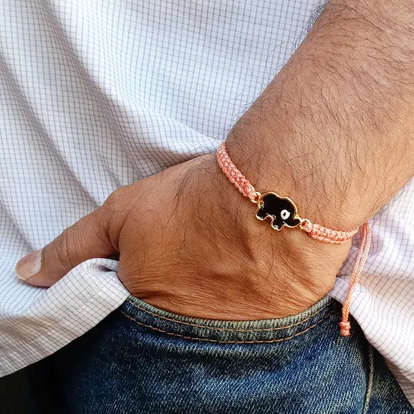 Peach_Elephant_Evil_Eye_Bracelet_Adjustable_Wristband_Handmade_Friendship_Brand_For_Girls,_Men,_Boys_And_Women_Gift