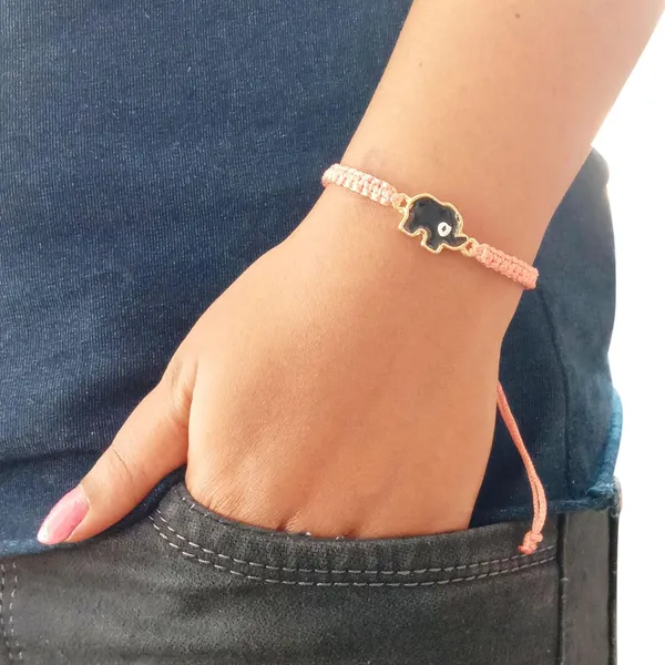 Peach_Elephant_Evil_Eye_Bracelet_Adjustable_Wristband_Handmade_Friendship_Brand_For_Girls,_Men,_Boys_And_Women_Gift