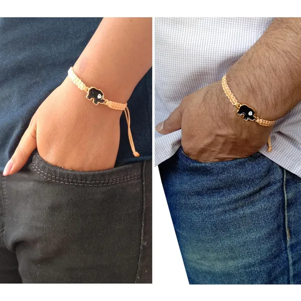 Golden_Brown_Elephant_Evil_Eye_Bracelet_Adjustable_Wristband_Handmade_Friendship_Brand_For_Girls,_Men,_Boys_And_Women_Gift