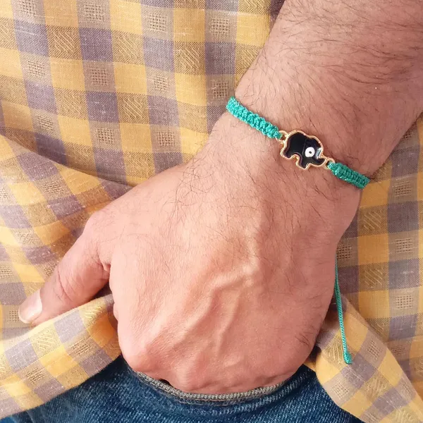 Turquoise_Green_Elephant_Evil_Eye_Bracelet_Adjustable_Wristband_Handmade_Friendship_Brand_For_Girls,_Men,_Boys_And_Women_Gift