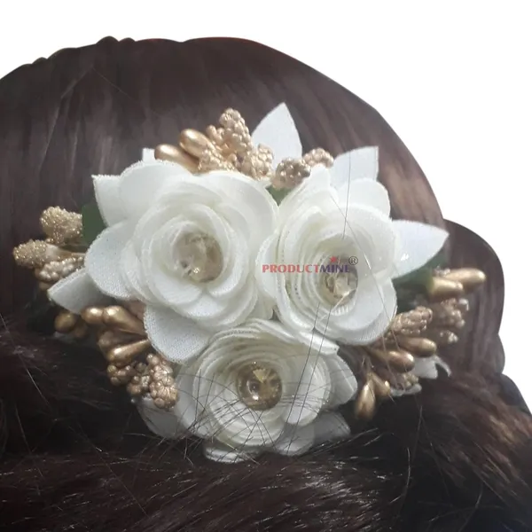 White_Floral_Hair_Comb_Pin_Floral_For_Women_And_Girls_Hair