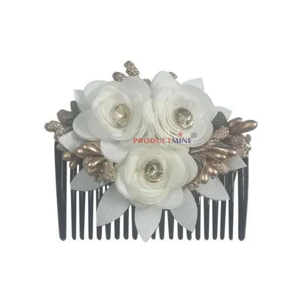 White_Floral_Hair_Comb_Pin_Floral_For_Women_And_Girls_Hair