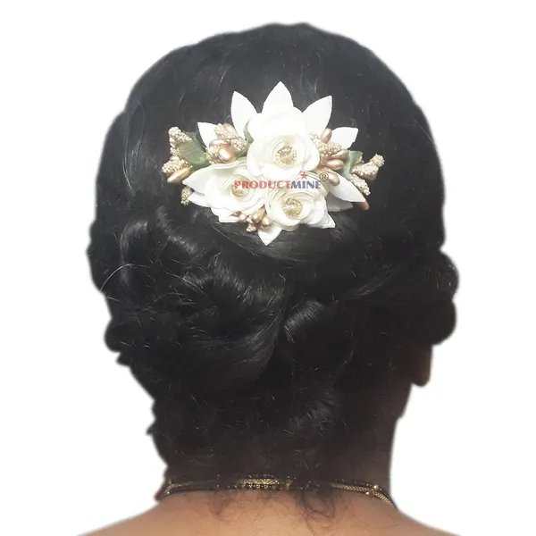 White_Floral_Hair_Comb_Pin_Floral_For_Women_And_Girls_Hair