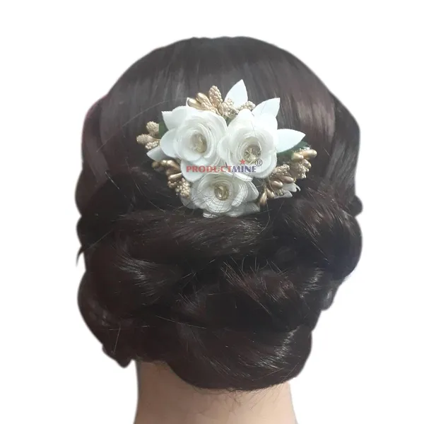 White_Floral_Hair_Comb_Pin_Floral_For_Women_And_Girls_Hair