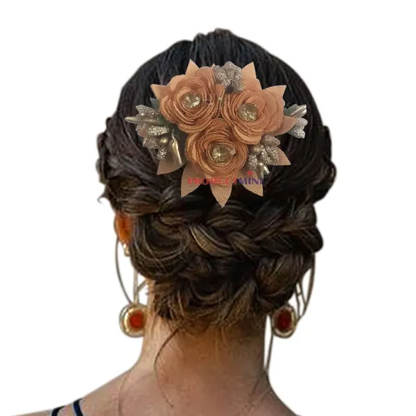 Brown_Floral_Hair_Comb_Pin_Floral_For_Women_And_Girls_Hair