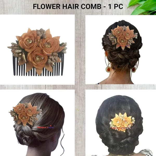Brown_Floral_Hair_Comb_Pin_Floral_For_Women_And_Girls_Hair