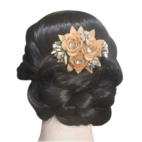 Brown_Floral_Hair_Comb_Pin_Floral_For_Women_And_Girls_Hair