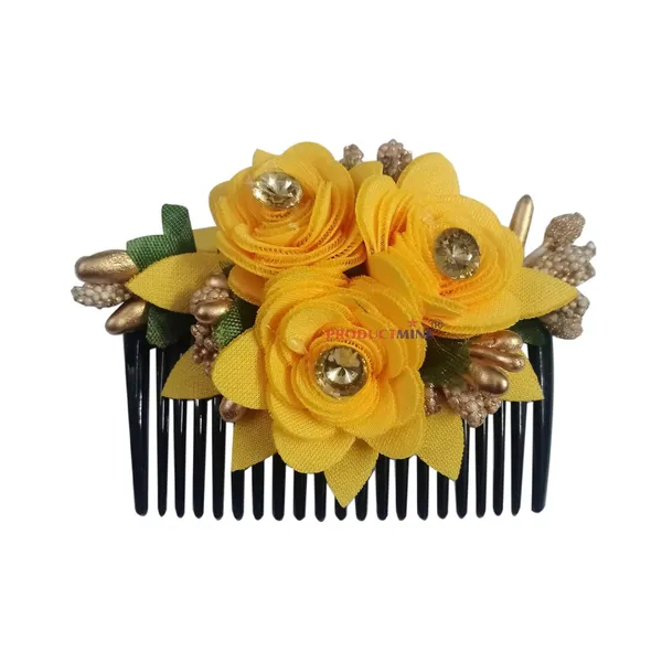 Yellow_Floral_Hair_Comb_Pin_Floral_For_Women_And_Girls_Hair