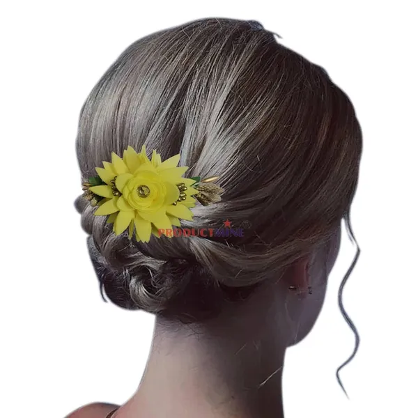 Yellow_Hair_Comb_Pin_Floral_For_Women_And_Girls_Hair