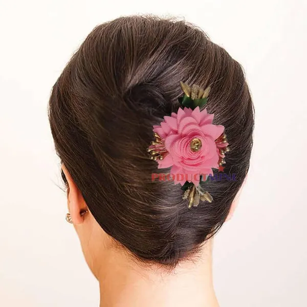 Pink_Floral_Hair_Comb_Pin_Floral_For_Women_And_Girls_Hair