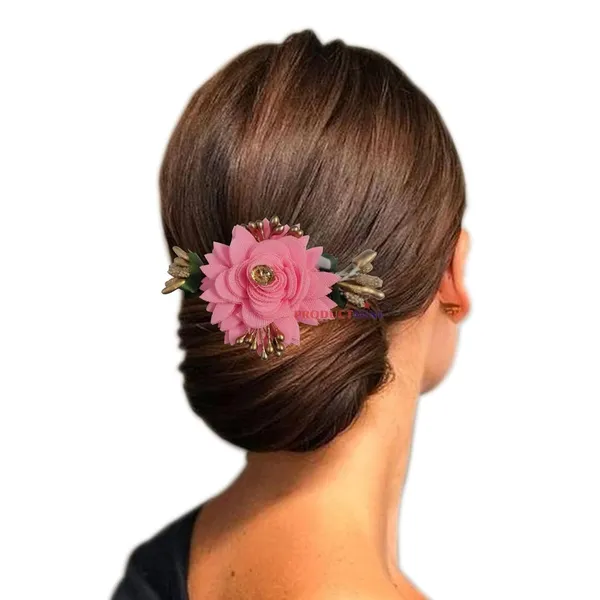 Pink_Floral_Hair_Comb_Pin_Floral_For_Women_And_Girls_Hair