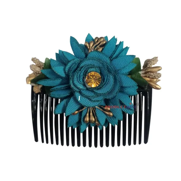 Turquoise_Floral_Hair_Comb_Pin_Floral_For_Women_And_Girls_Hair