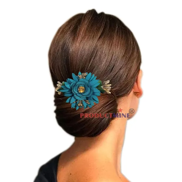 Turquoise_Floral_Hair_Comb_Pin_Floral_For_Women_And_Girls_Hair