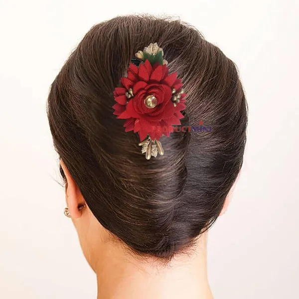 Maroon_Floral_Hair_Comb_Pin_Floral_For_Women_And_Girls_Hair