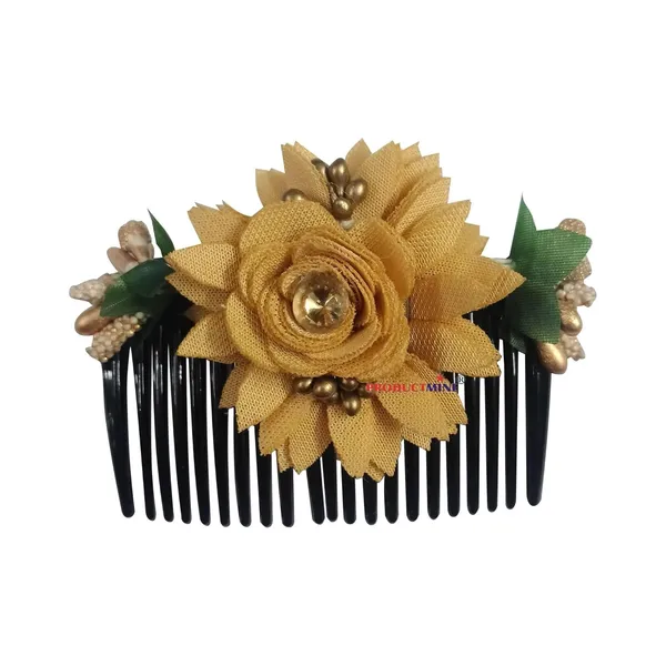 Beige_Floral_Hair_Comb_Pin_Floral_For_Women_And_Girls_Hair