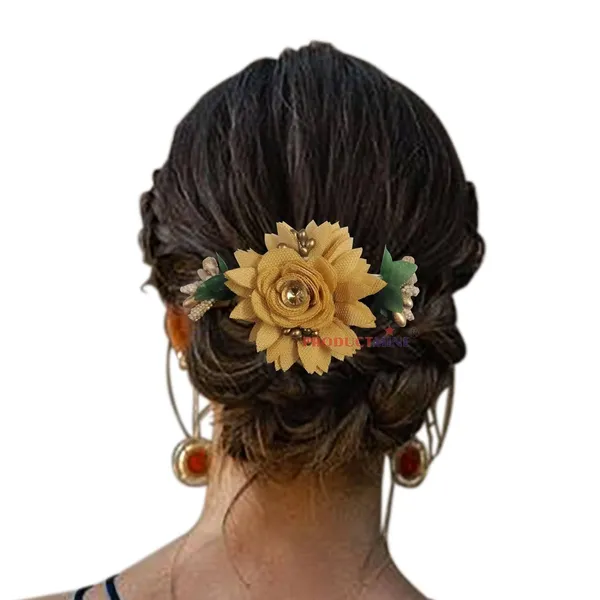 Beige_Floral_Hair_Comb_Pin_Floral_For_Women_And_Girls_Hair