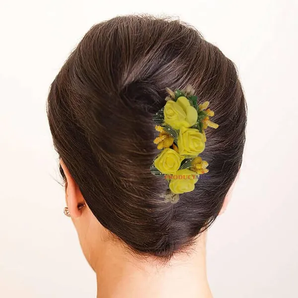 Yellow_Floral_Hair_Comb_Pin_Floral_For_Women_And_Girls_Hair