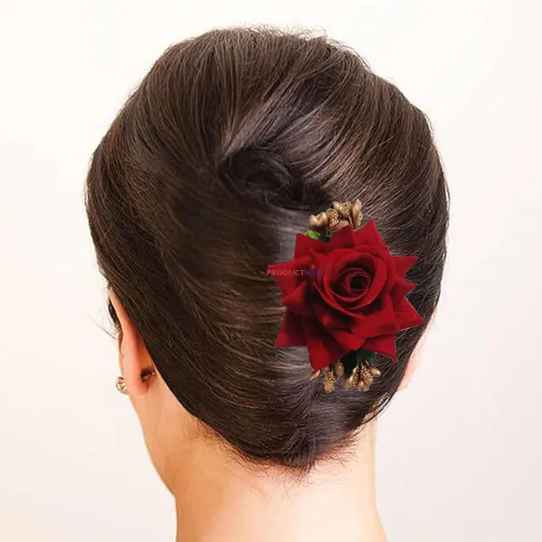 Red_Floral_Hair_Comb_Pin_Floral_For_Women_And_Girls_Hair