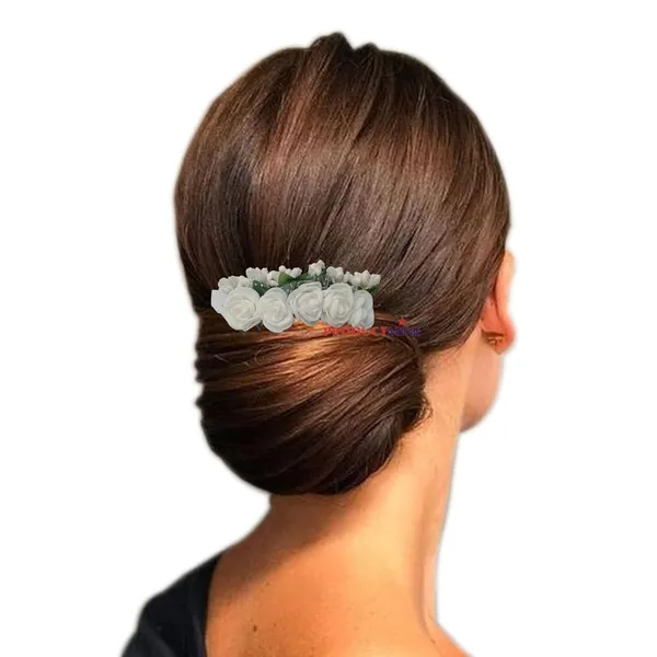 White_Hair_Comb_Flower_Hair_Comb_Artificial_Flower_Pin_Floral_For_Women_And_Girls_Hair