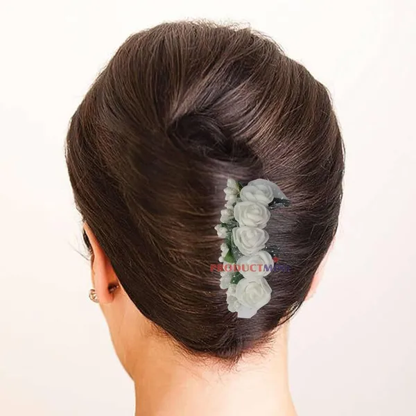 White_Hair_Comb_Flower_Hair_Comb_Artificial_Flower_Pin_Floral_For_Women_And_Girls_Hair
