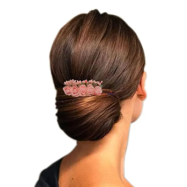 Peach_Floral_Hair_Comb_Pin_Floral_For_Women_And_Girls_Hair