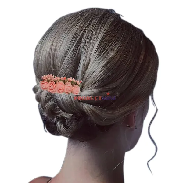Peach_Floral_Hair_Comb_Pin_Floral_For_Women_And_Girls_Hair