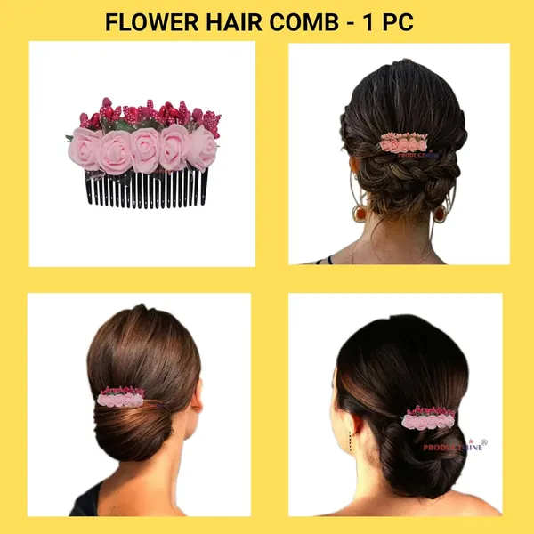 Pink_Floral_Hair_Comb_Pin_Floral_For_Women_And_Girls_Hair