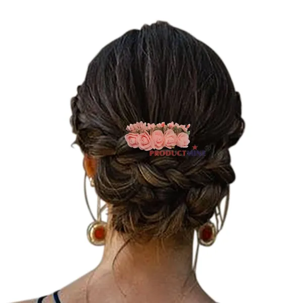Pink_Floral_Hair_Comb_Pin_Floral_For_Women_And_Girls_Hair