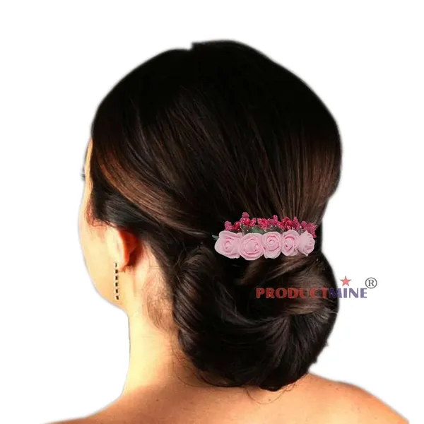 Pink_Floral_Hair_Comb_Pin_Floral_For_Women_And_Girls_Hair