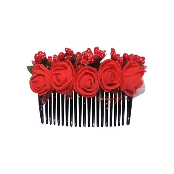 Red_Floral_Hair_Comb_Pin_Floral_For_Women_And_Girls_Hair