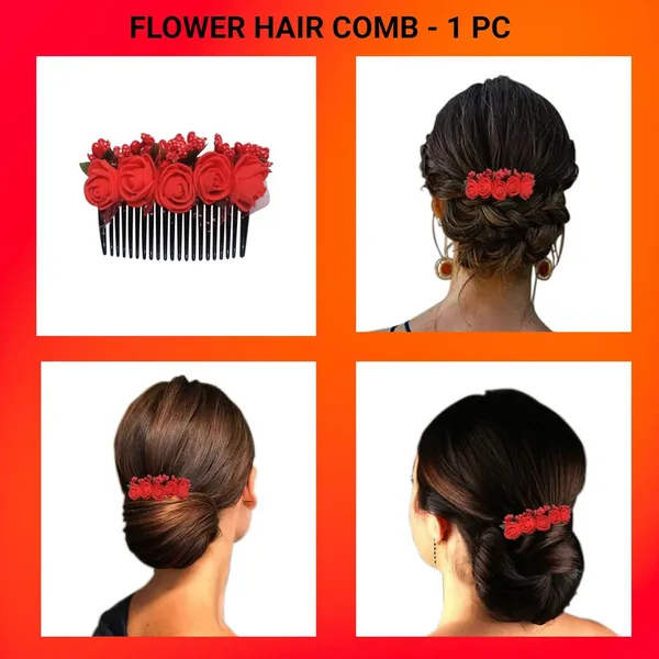 Red_Floral_Hair_Comb_Pin_Floral_For_Women_And_Girls_Hair